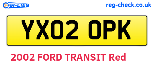 YX02OPK are the vehicle registration plates.