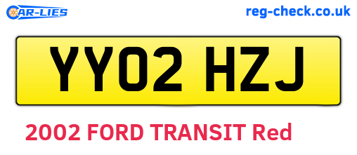 YY02HZJ are the vehicle registration plates.