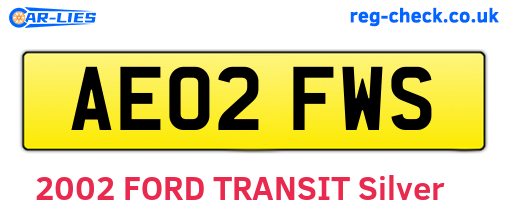 AE02FWS are the vehicle registration plates.