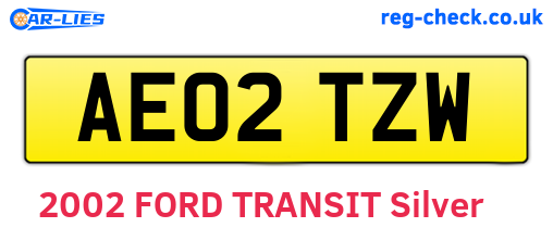 AE02TZW are the vehicle registration plates.
