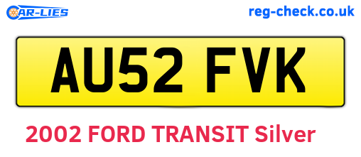 AU52FVK are the vehicle registration plates.