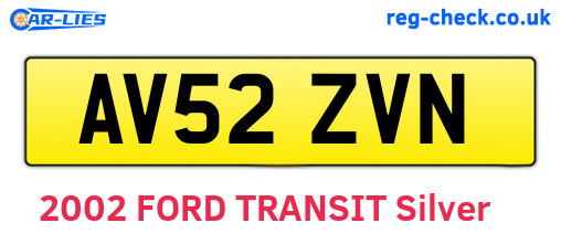 AV52ZVN are the vehicle registration plates.