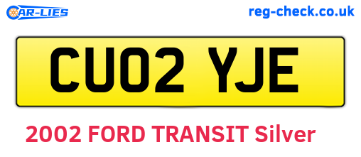 CU02YJE are the vehicle registration plates.