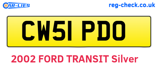 CW51PDO are the vehicle registration plates.