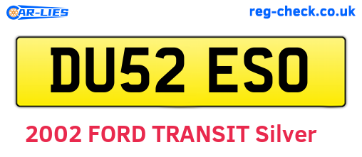 DU52ESO are the vehicle registration plates.