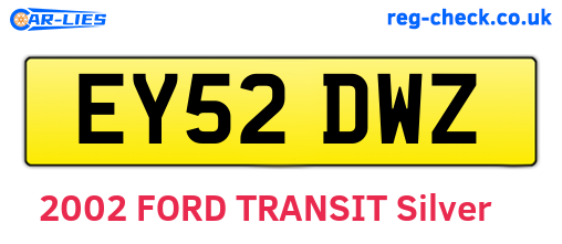 EY52DWZ are the vehicle registration plates.