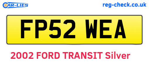 FP52WEA are the vehicle registration plates.