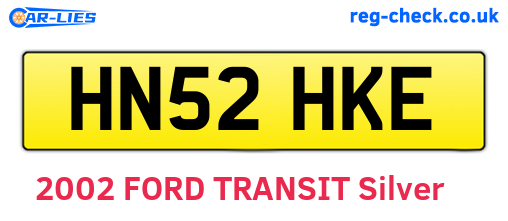 HN52HKE are the vehicle registration plates.