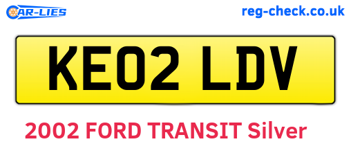 KE02LDV are the vehicle registration plates.