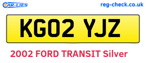 KG02YJZ are the vehicle registration plates.