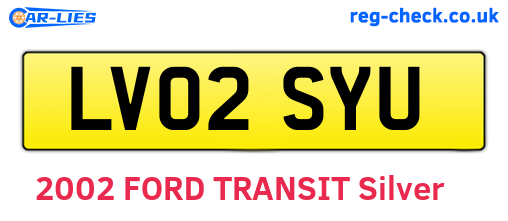 LV02SYU are the vehicle registration plates.