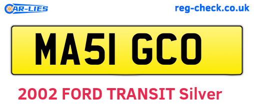 MA51GCO are the vehicle registration plates.