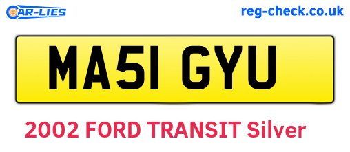 MA51GYU are the vehicle registration plates.
