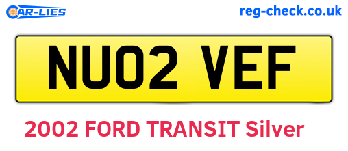 NU02VEF are the vehicle registration plates.