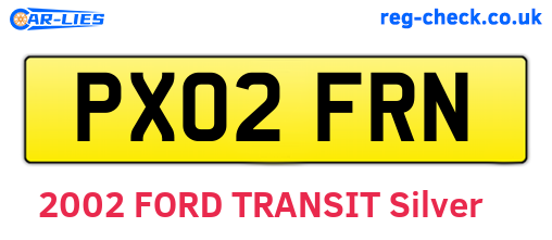 PX02FRN are the vehicle registration plates.