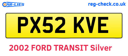 PX52KVE are the vehicle registration plates.