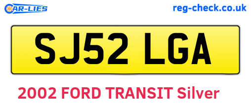 SJ52LGA are the vehicle registration plates.