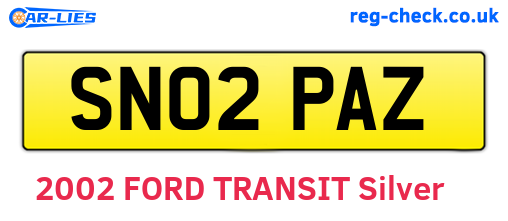SN02PAZ are the vehicle registration plates.