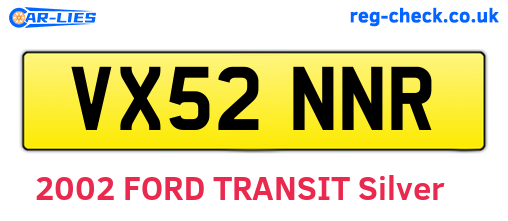 VX52NNR are the vehicle registration plates.