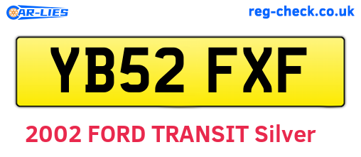 YB52FXF are the vehicle registration plates.