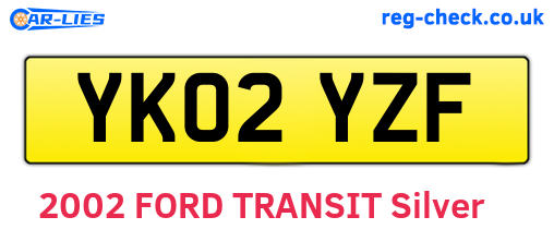YK02YZF are the vehicle registration plates.