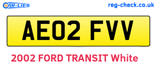 AE02FVV are the vehicle registration plates.