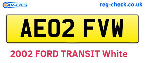 AE02FVW are the vehicle registration plates.