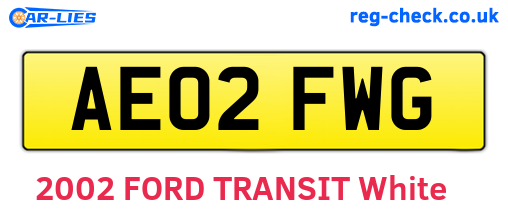 AE02FWG are the vehicle registration plates.