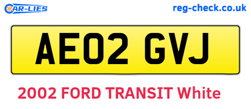 AE02GVJ are the vehicle registration plates.