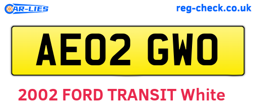 AE02GWO are the vehicle registration plates.