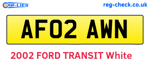 AF02AWN are the vehicle registration plates.
