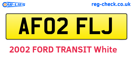 AF02FLJ are the vehicle registration plates.