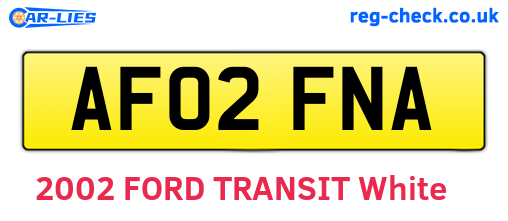 AF02FNA are the vehicle registration plates.