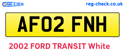 AF02FNH are the vehicle registration plates.