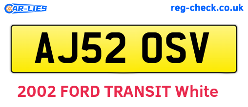 AJ52OSV are the vehicle registration plates.