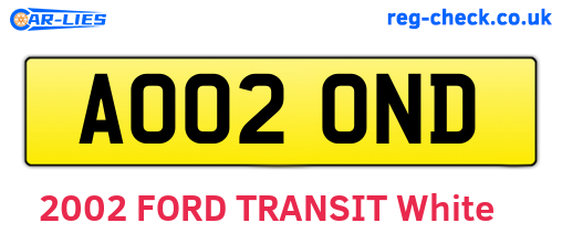AO02OND are the vehicle registration plates.