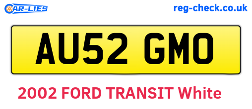 AU52GMO are the vehicle registration plates.