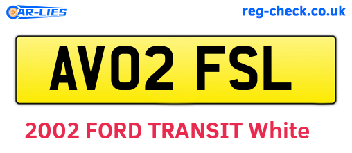 AV02FSL are the vehicle registration plates.