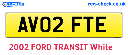AV02FTE are the vehicle registration plates.