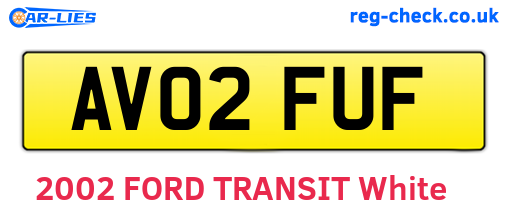 AV02FUF are the vehicle registration plates.