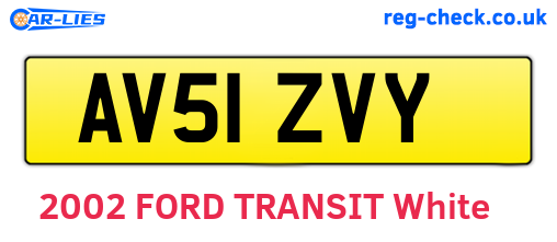 AV51ZVY are the vehicle registration plates.