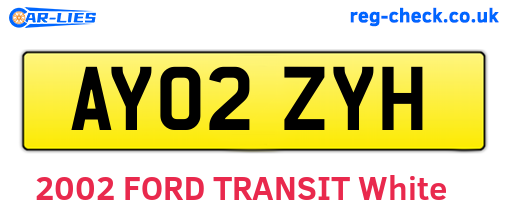 AY02ZYH are the vehicle registration plates.