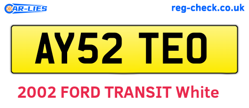 AY52TEO are the vehicle registration plates.