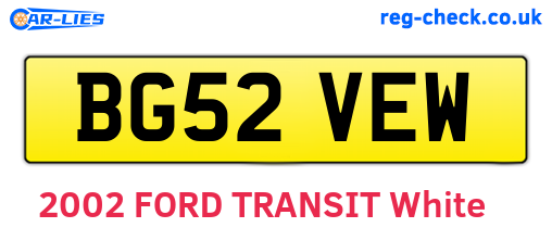 BG52VEW are the vehicle registration plates.