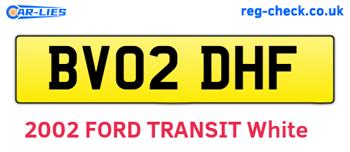 BV02DHF are the vehicle registration plates.