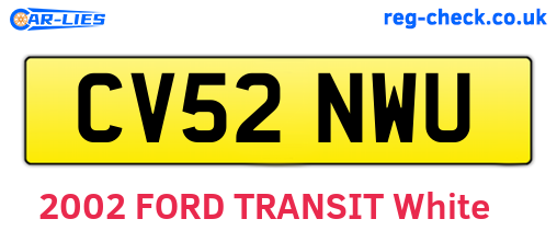 CV52NWU are the vehicle registration plates.