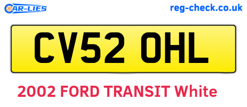 CV52OHL are the vehicle registration plates.