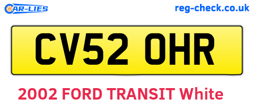 CV52OHR are the vehicle registration plates.
