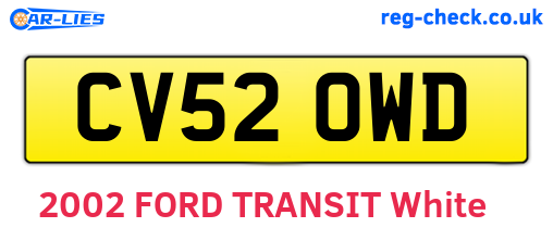 CV52OWD are the vehicle registration plates.