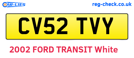 CV52TVY are the vehicle registration plates.